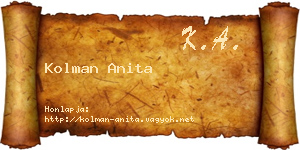 Kolman Anita névjegykártya
